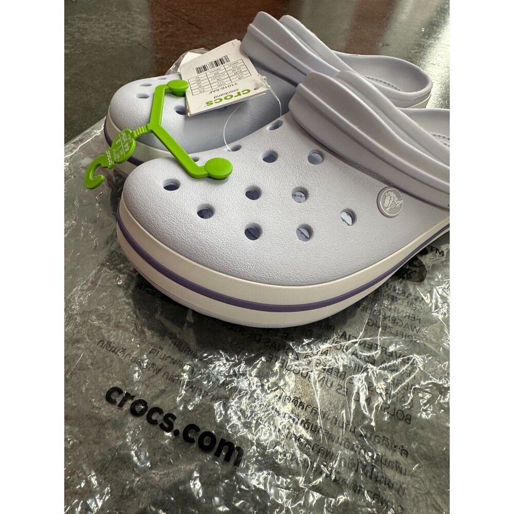 Crocs Bayaband Unisex Clogs M11 W13 Dreamscape Purple Sport Stripe Slip On
